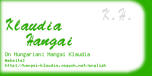 klaudia hangai business card